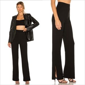 NBD Granada Side Slit Pockets High Waisted Flare Trousers Pants in Black Size XS